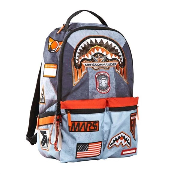 NWT Sprayground Mission to Mars! Buzz Aldrin's Shark Patches Backpack - Picture 2 of 8